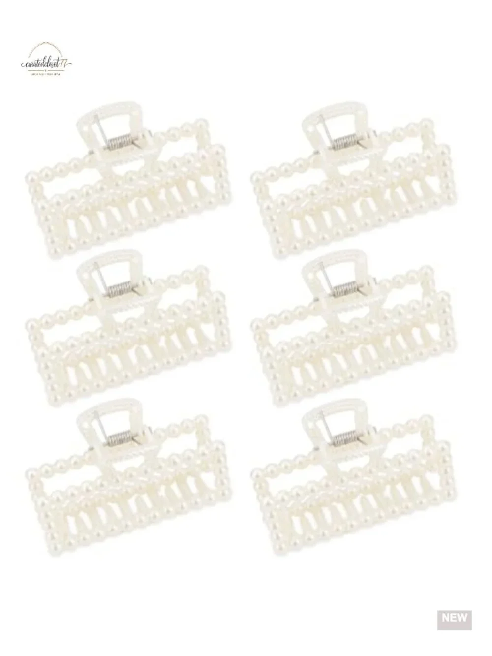 6 Pcs Pearl Claw Hair Clips - Bridesmaid Gifts, No Slip, Classic Style